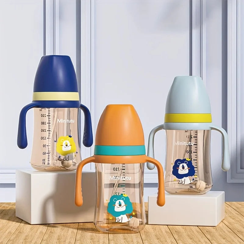 Biberon Évolutif 3-en-1 Animé avec Poignées et Têtes Interchangeables – 300ml