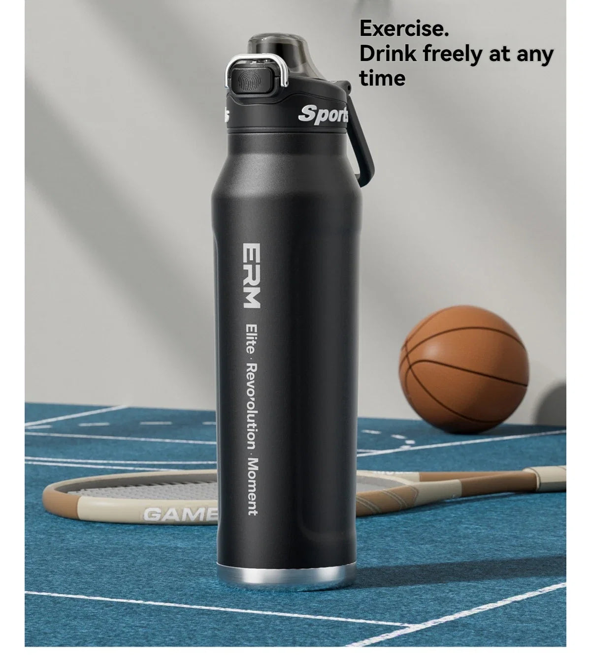 Gourde Isotherme Sport en Inox avec Poignée - Double Paroi Chaud/Froid
