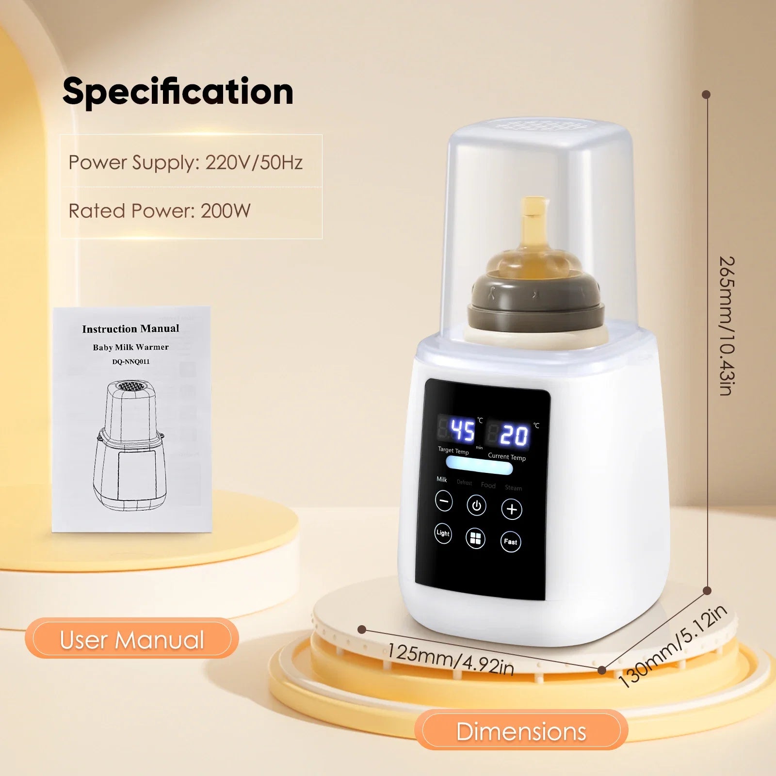 Chauffe-Biberon Électrique Multifonction 6-en-1 Jugacool – Écran LCD et Veilleuse