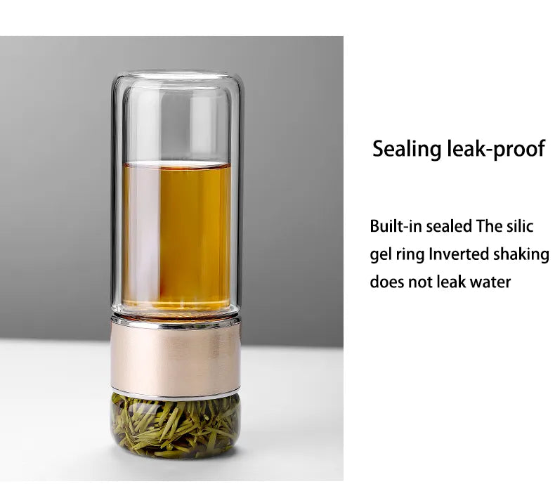 Tasse à Thé Portative en Verre Thermorésistant