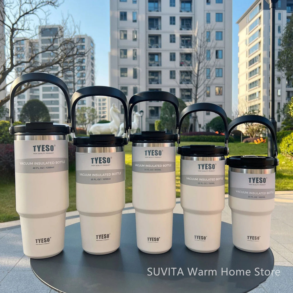 TYESO Thermos Tasse à Café avec Anneau de Levage (600ml à 1200ml)