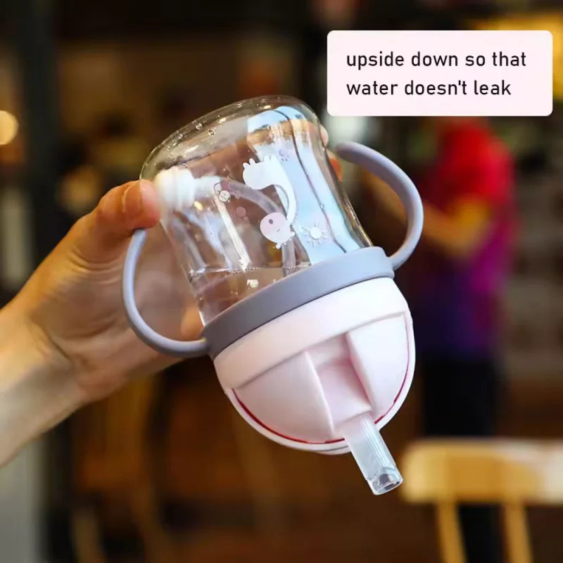 Tasse d'Apprentissage Bébé Anti-Fuite avec Paille à Bille Gravitaire 360° – 250ml