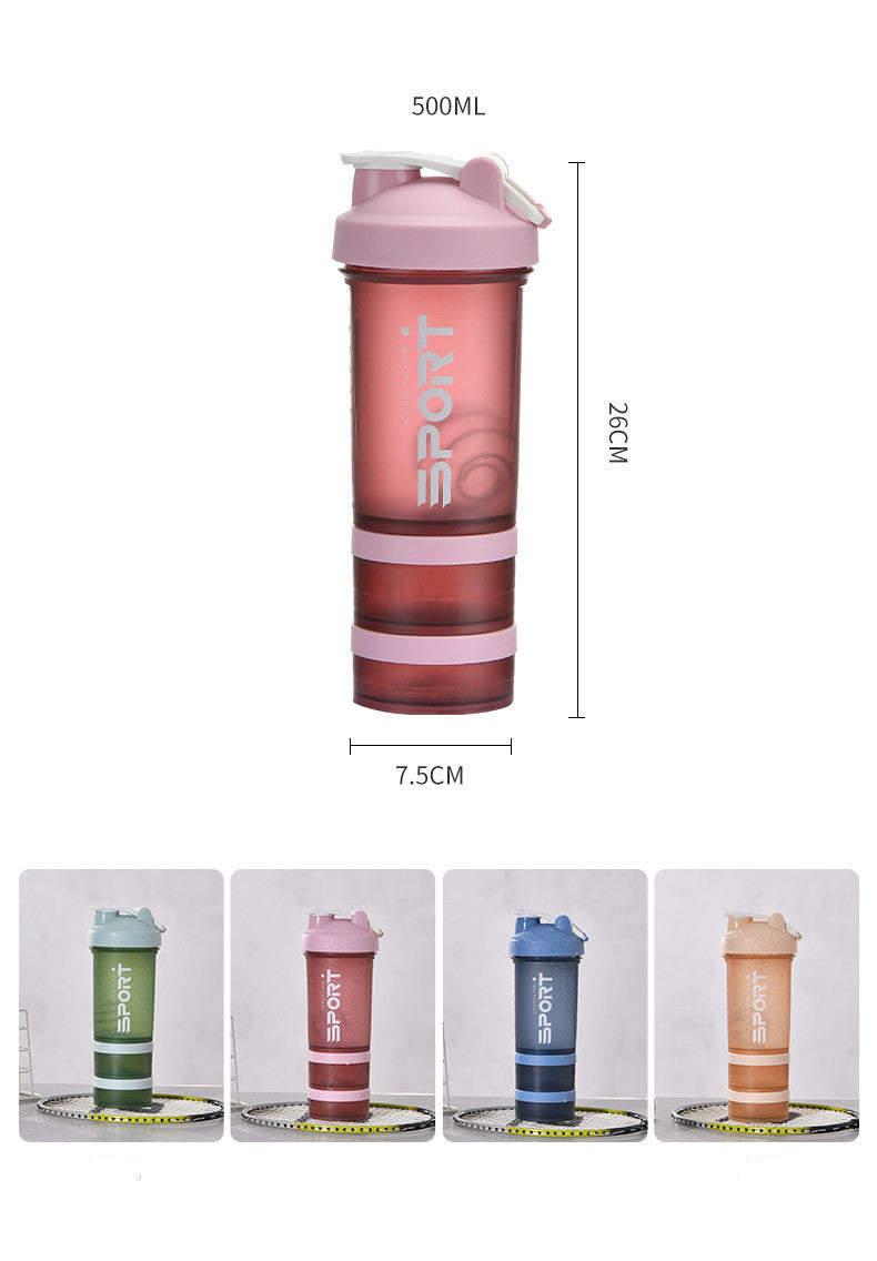 Gourde de Sport Shaker 3-en-1 – Gobelet Amovible Protéines et Fitness