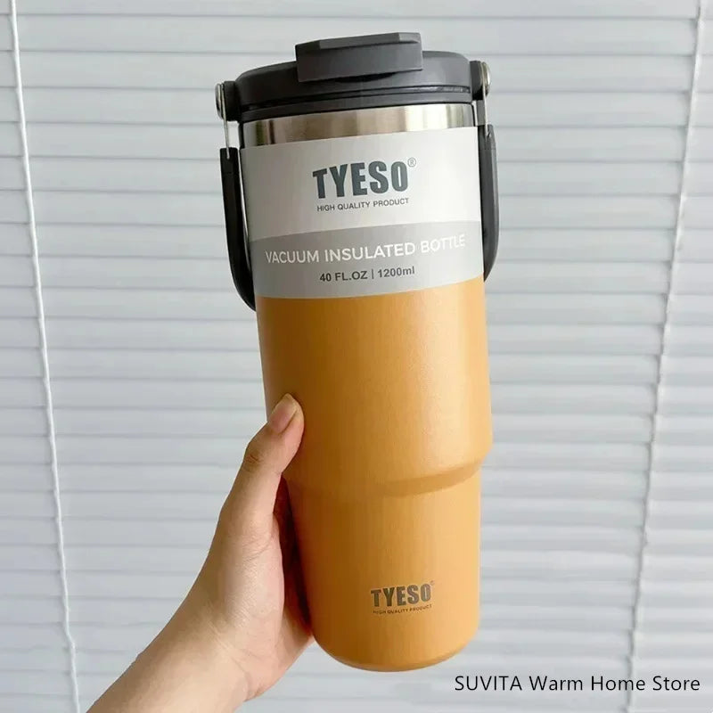 TYESO Thermos Tasse à Café avec Anneau de Levage (600ml à 1200ml)