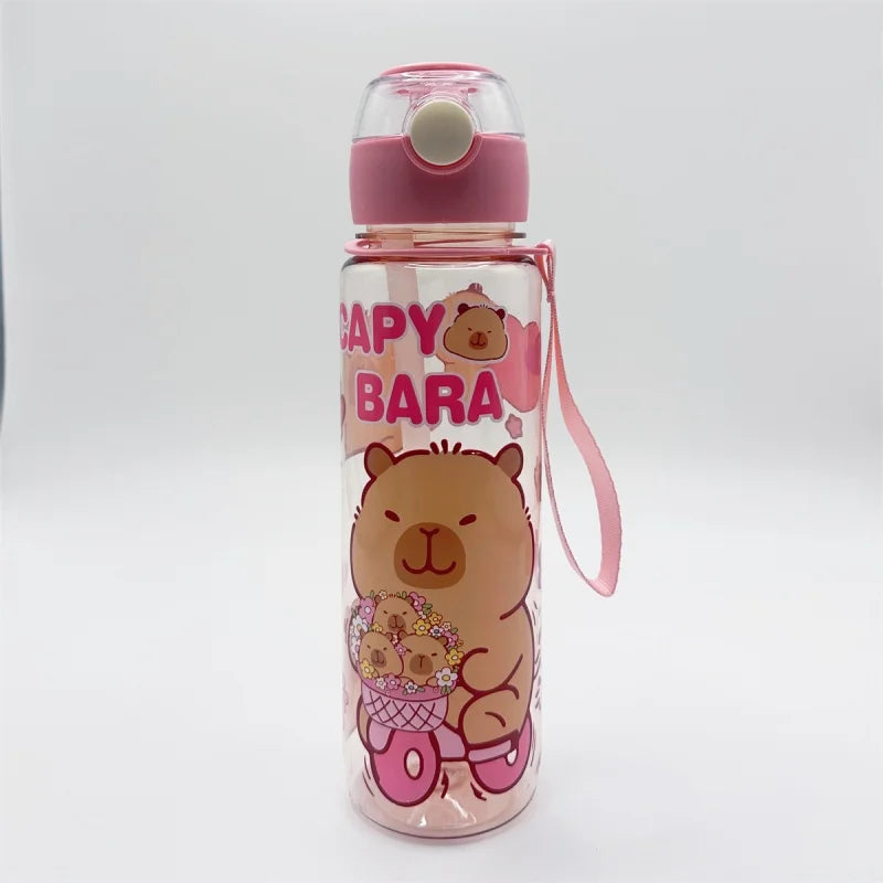 Gourde Design "Dessin Animé" avec Paille et Corde (700ml)