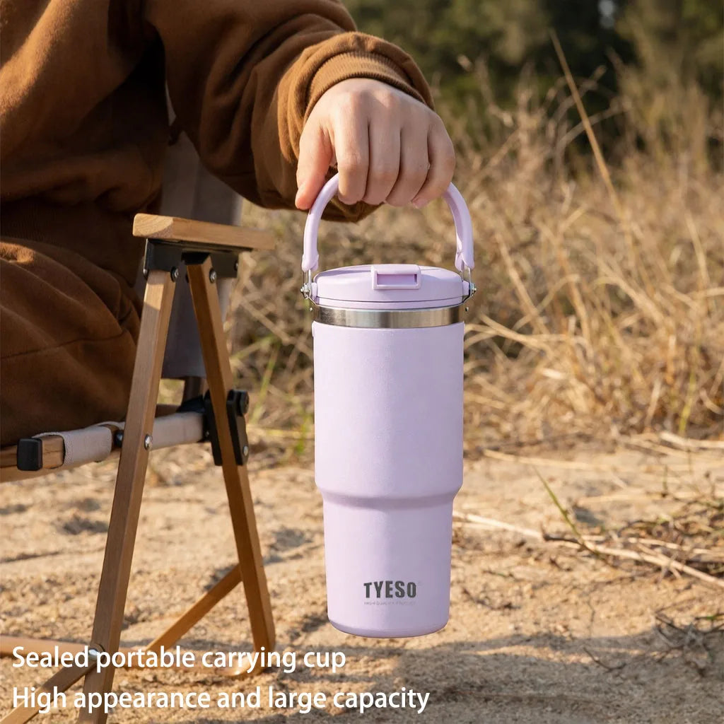 TYESO Thermos Tasse à Café avec Anse (600ml / 900ml / 1200ml)