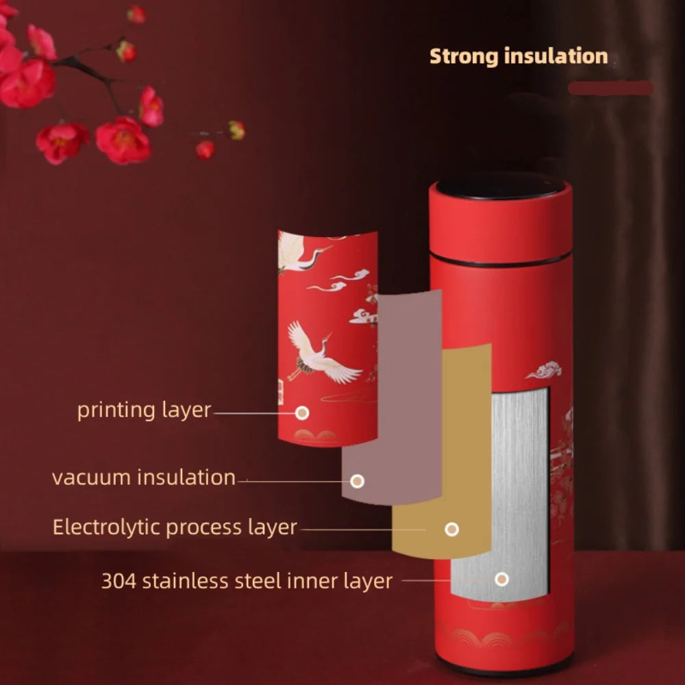 Thermos Isotherme Style Traditionnel avec Affichage Intelligent