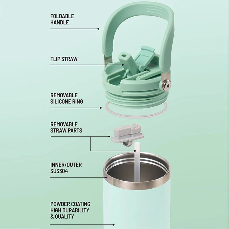 TYESO Thermos Tasse à Café avec Anse (600ml / 900ml / 1200ml)