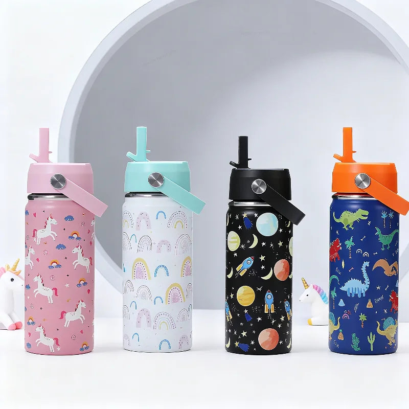 Gourde Isotherme Enfant en Inox 304 Haute Résistance – Format École / 470ml
