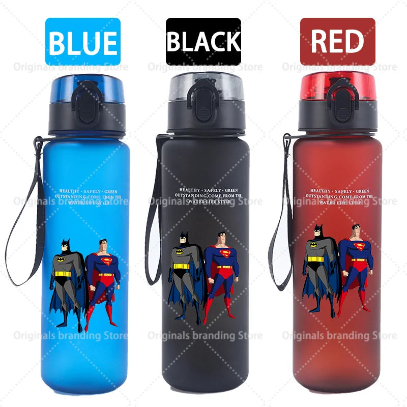 Bouteille d'eau sport Superman 650 ml pour femmes et hommes, gourde motivante anti-fuite, portable et réutilisable, pour activités de plein air, voyage, gym, cadeau, 1 pièce