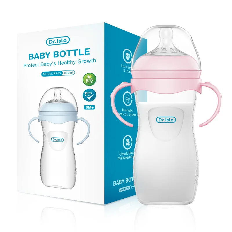 Biberon Souple en Silicone Anti-Colique MAMIJOY avec Poignées – 150ml