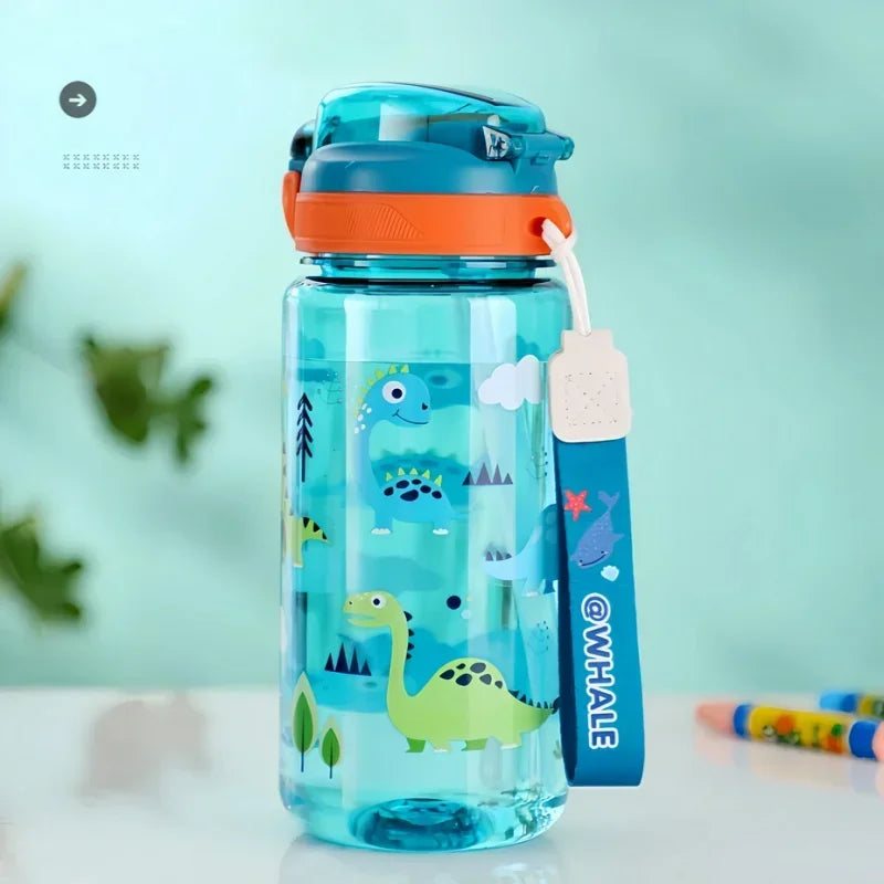 Gourde Dinosaure Enfant 600ml avec Paille – Bouteille Étanche et Pratique