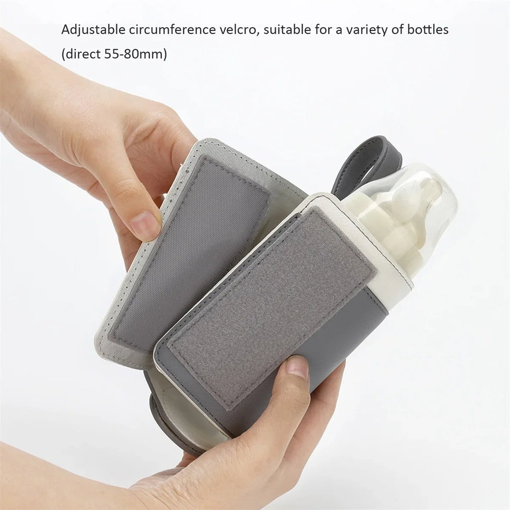 Chauffe-Biberon Nomade USB en Cuir PU – Température Réglable 3 Niveaux