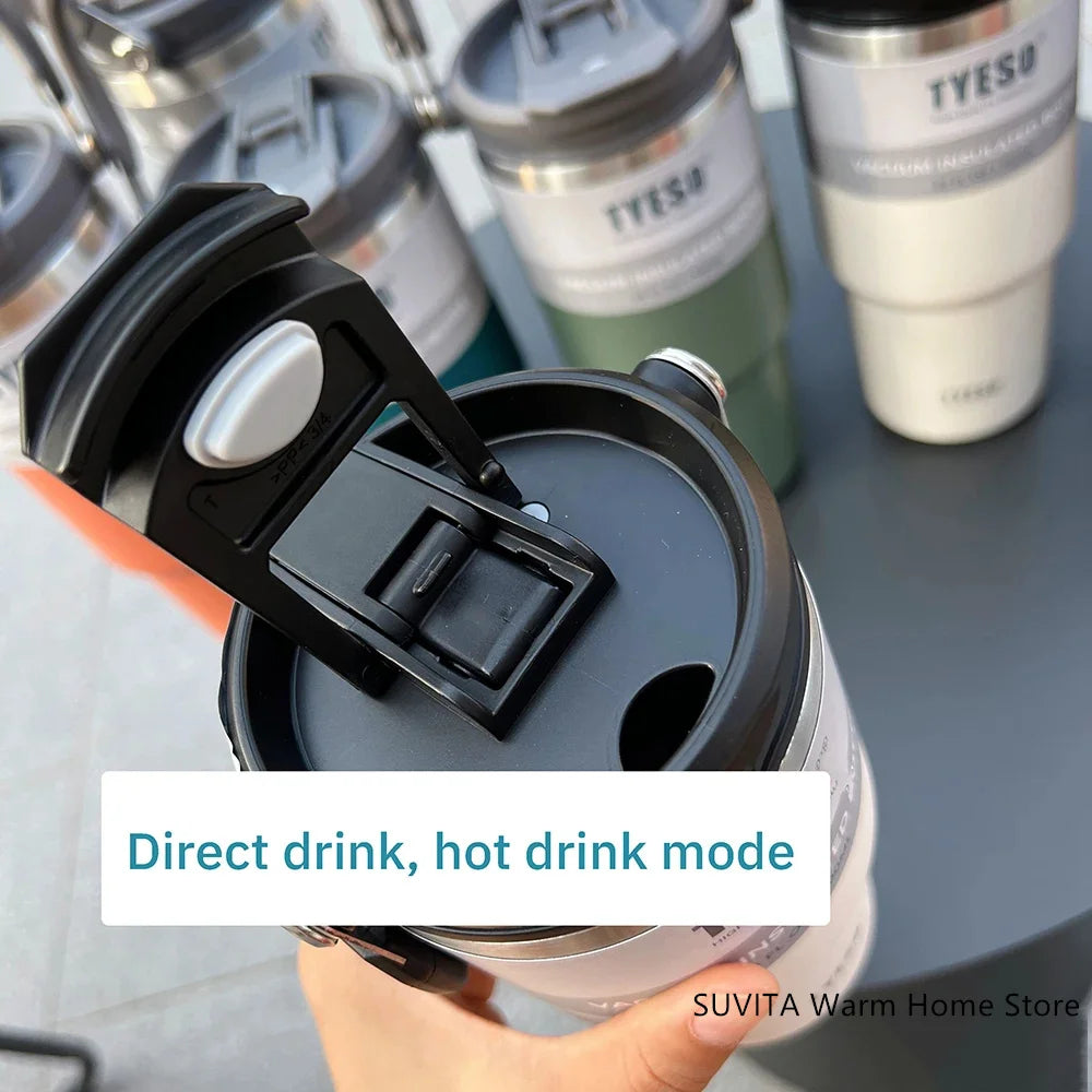 TYESO Thermos Tasse à Café avec Anneau de Levage (600ml à 1200ml)