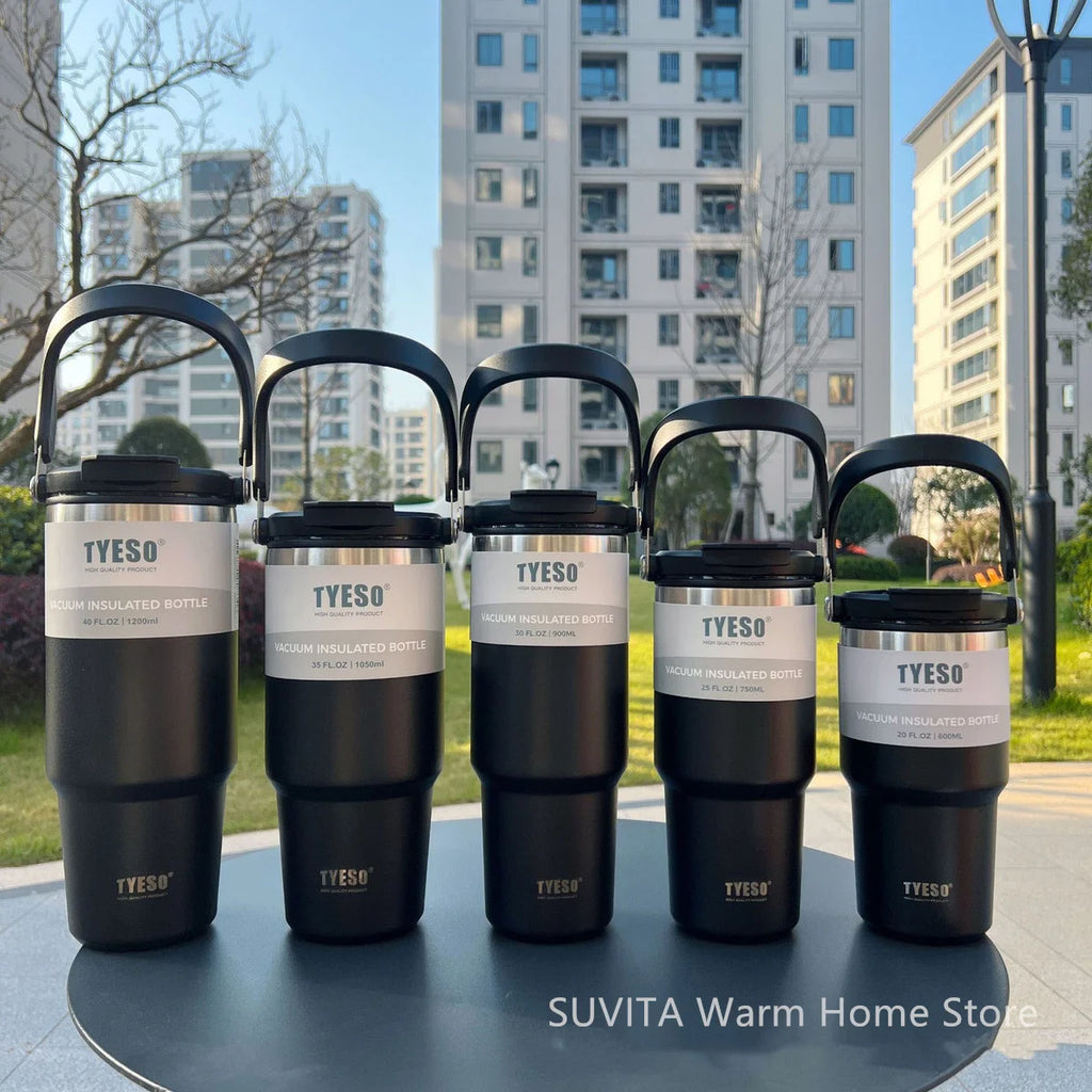 TYESO Thermos Tasse à Café avec Anneau de Levage (600ml à 1200ml)