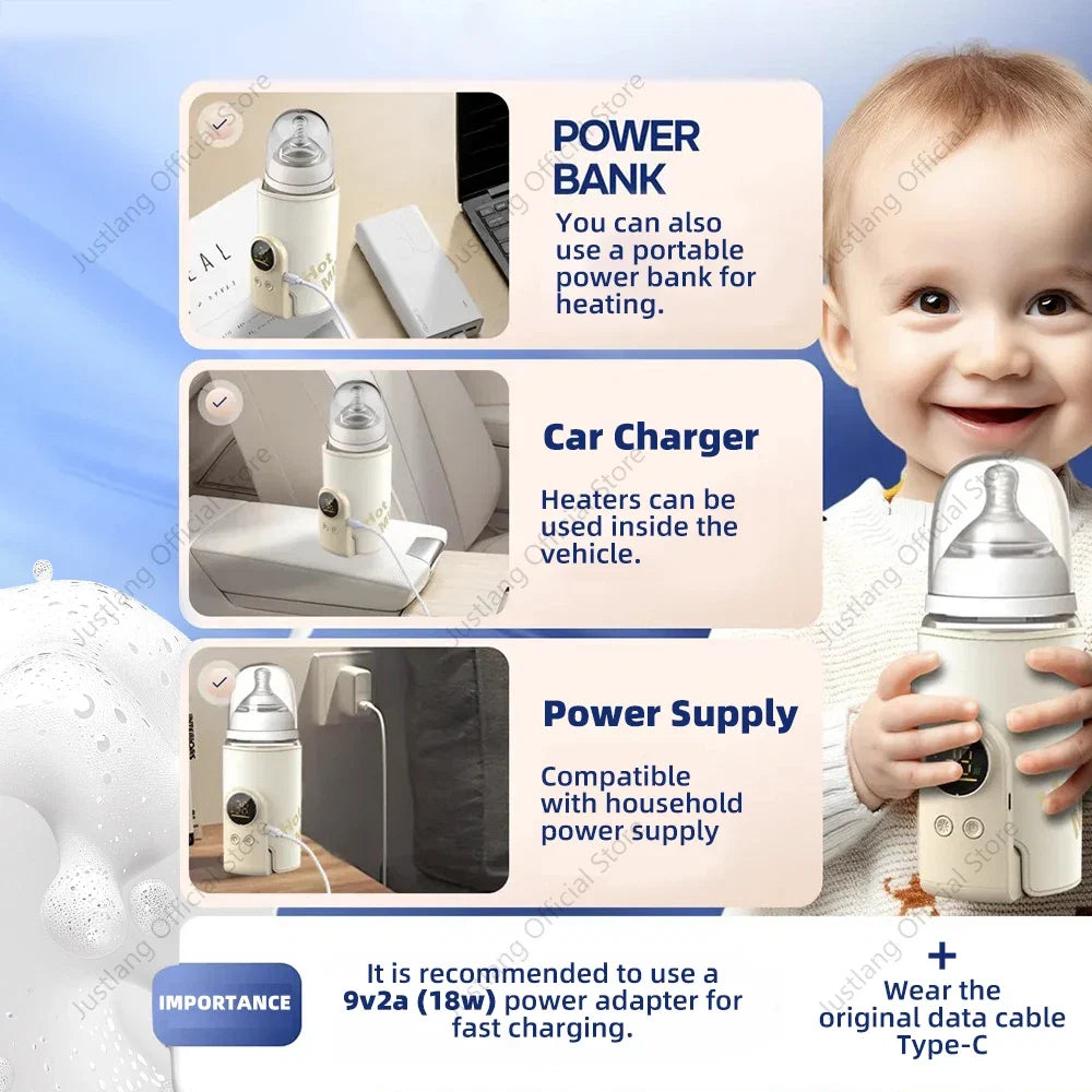 Chauffe-Biberon Nomade Tout-en-Un Haute Autonomie – Double Batterie USB