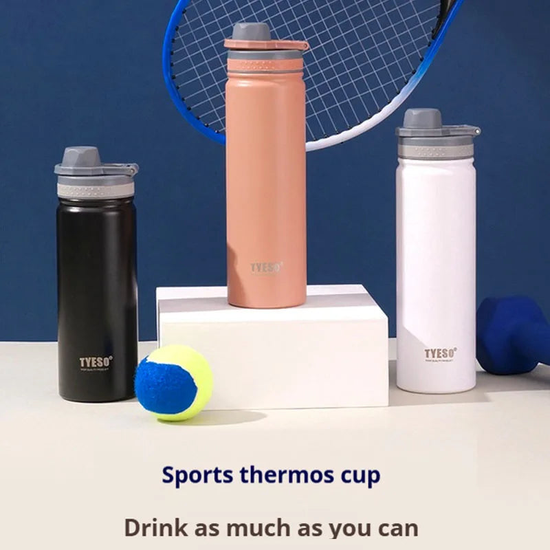 Bouteille isotherme TYESO 600/750ML en acier inoxydable, gourde de voyage, tasse thermique isolée, mug sport chaud et froid