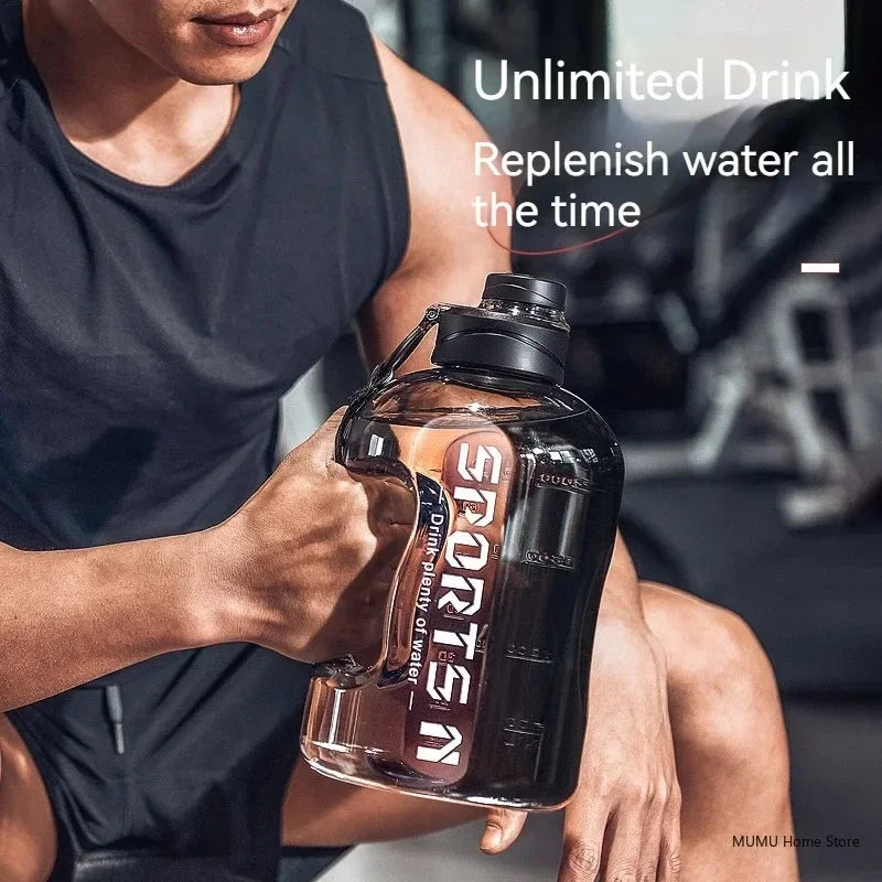 1.7L/2.7L/4L/5L bouteille d'eau de sport salle de sport cyclisme tasse Portable grande capacité bouteille d'eau pour Fitness Camping hommes eau Kellte