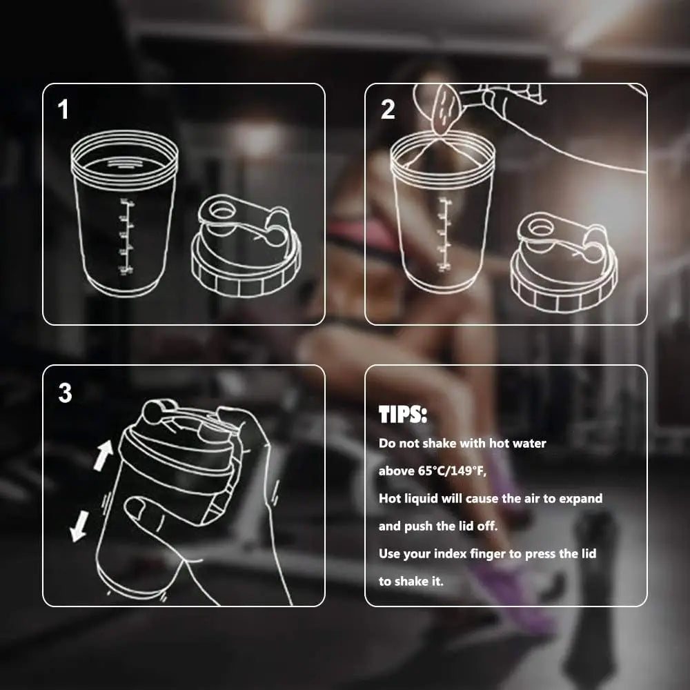 Shaker de Protéines à 3 Couches (Fitness &  Muscu)