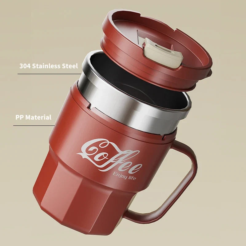 Mug à Café Isotherme en Inox 304 avec Poignée – Certifié Qualité Alimentaire FCM