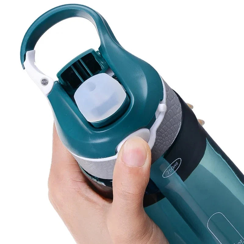 Gourde de Sport en Tritan avec Paille et Sangle – Marqueur de Temps / 750ml