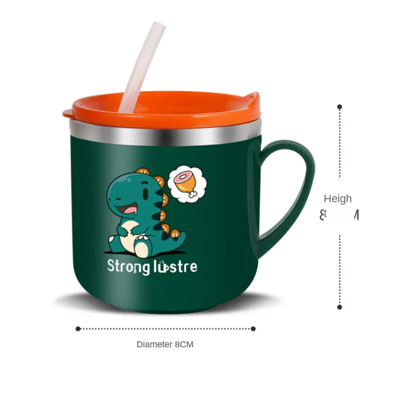 Tasse d'Apprentissage Isotherme en Inox avec Paille pour Bébé