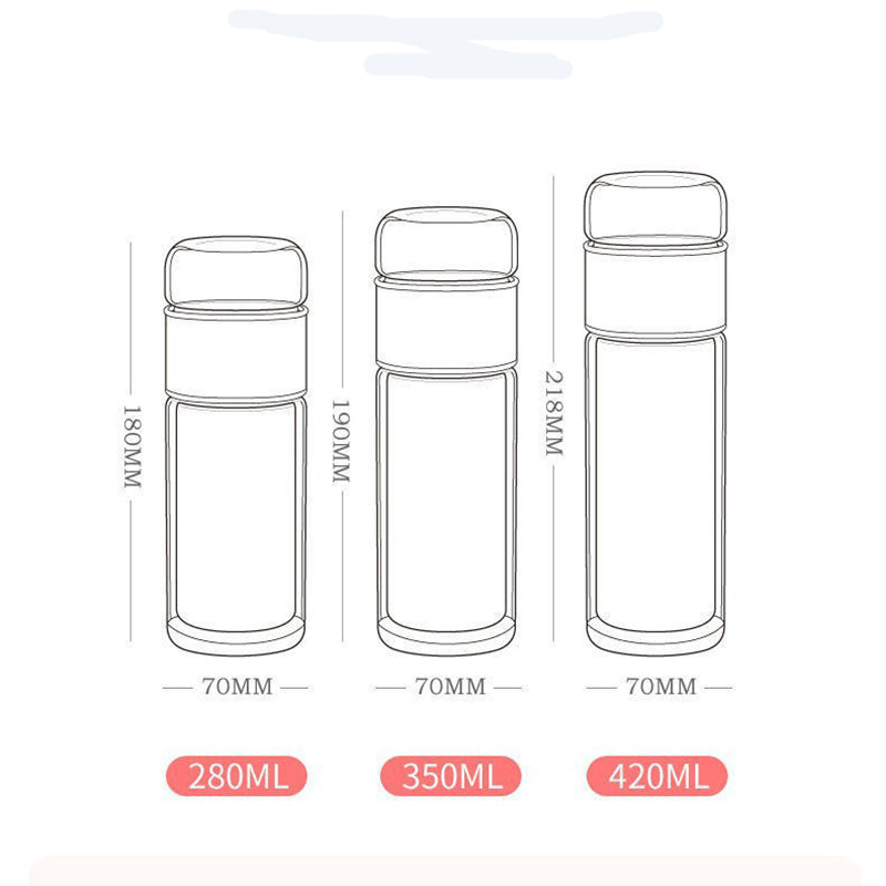 Tasse à Thé Portative en Verre Thermorésistant