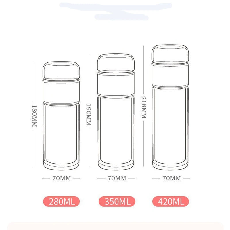 Tasse à Thé Portative en Verre Thermorésistant
