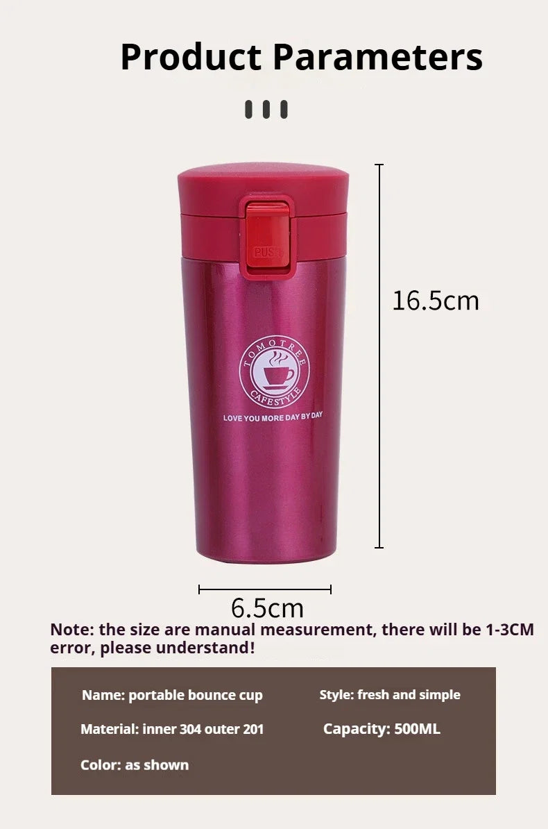Mug Thermos de Voyage Étanche avec Filtre à Thé – Inox 304 Double Paroi