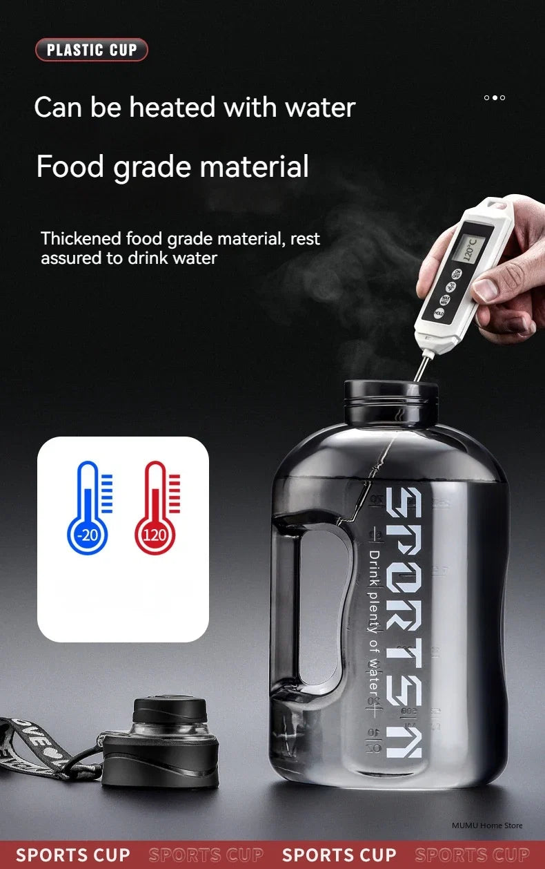 1.7L/2.7L/4L/5L bouteille d'eau de sport salle de sport cyclisme tasse Portable grande capacité bouteille d'eau pour Fitness Camping hommes eau Kellte