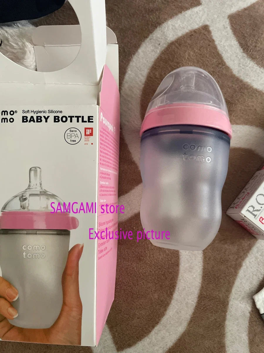 Biberons 2 Pack biberon sans BPA enfants biberon en silicone vert/rose 5 oz et 8 oz