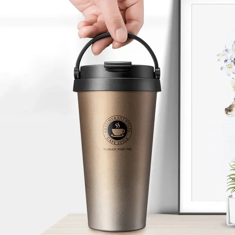 Gobelet Isotherme de Voyage avec Couvercle Coulissant – Inox Double Paroi / Anti-Fuite