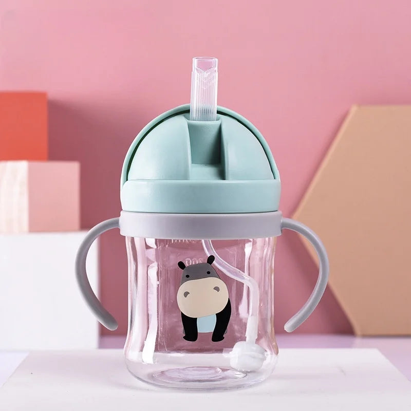 Tasse d'Apprentissage Bébé Anti-Fuite avec Paille à Bille Gravitaire 360° – 250ml