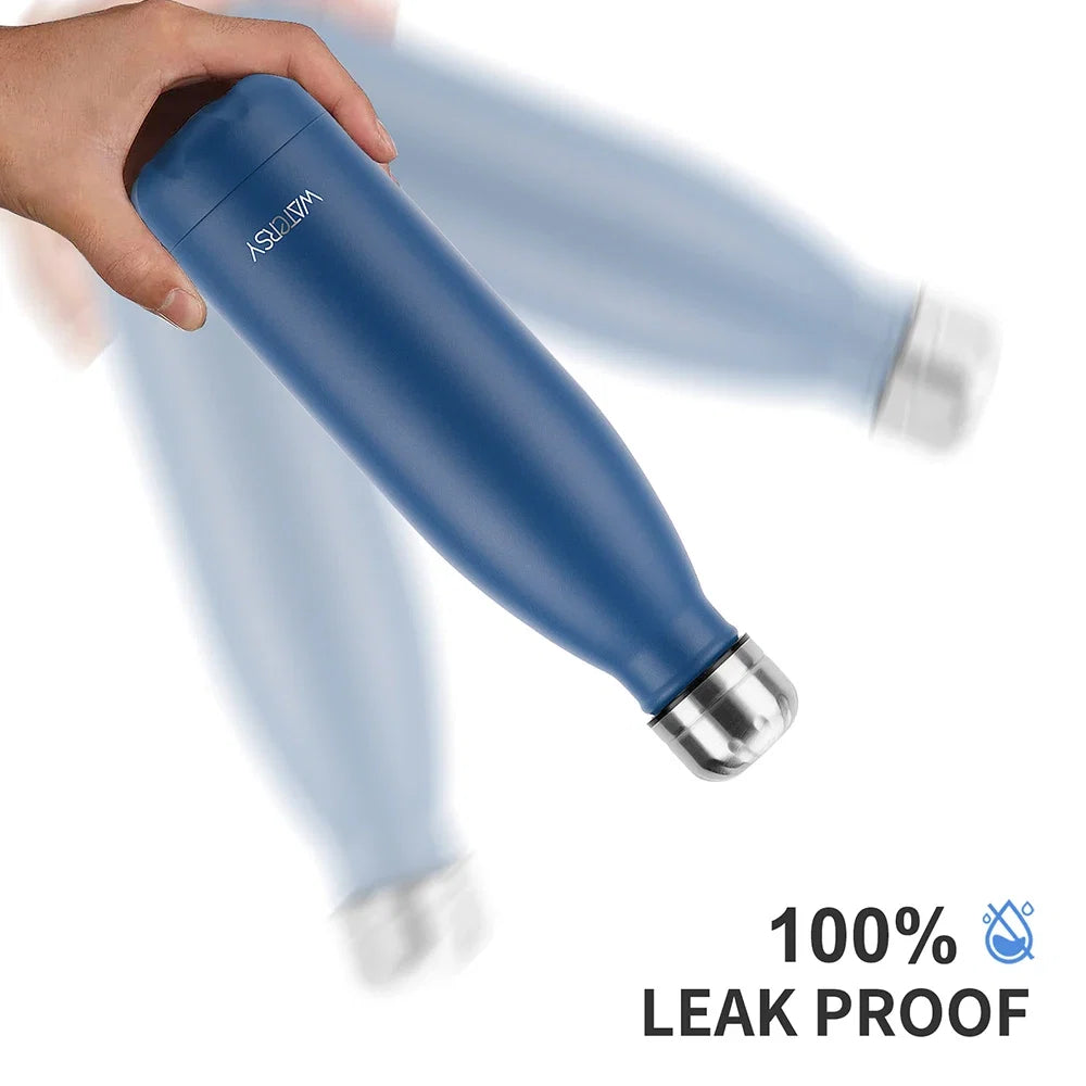 Gourde Isotherme Inox WATERSY 500ml – Bouteille de Sport Étanche Sans BPA