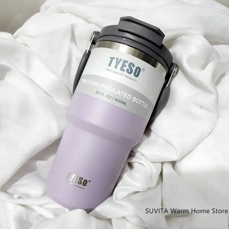 TYESO Thermos Tasse à Café avec Anneau de Levage (600ml à 1200ml)