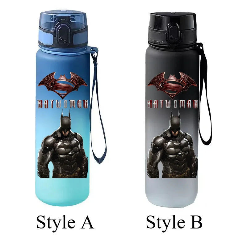 Tasse à eau portable de grande capacité avec impression de personnage Batman Dark Knight, dégradé, anti-fuite, pour les jeunes, les voyages en plein air