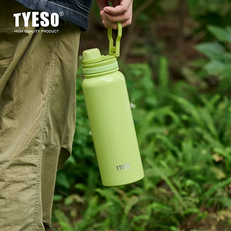 Bouteille isotherme TYESO pour voiture, gourde isolée, gobelet à eau pour les sports de plein air, les voyages, flacons sous vide, tasse thermique en acier inoxydable