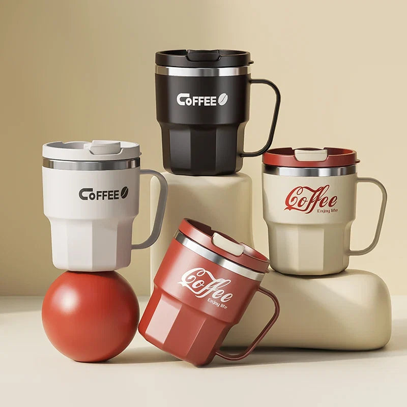 Mug à Café Isotherme en Inox 304 avec Poignée – Certifié Qualité Alimentaire FCM