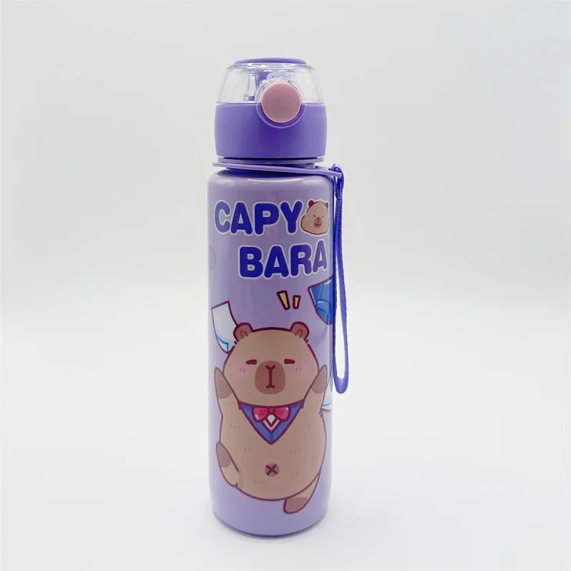 Gourde Design "Dessin Animé" avec Paille et Corde (700ml)