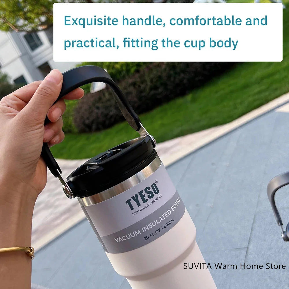 TYESO Thermos Tasse à Café avec Anneau de Levage (600ml à 1200ml)