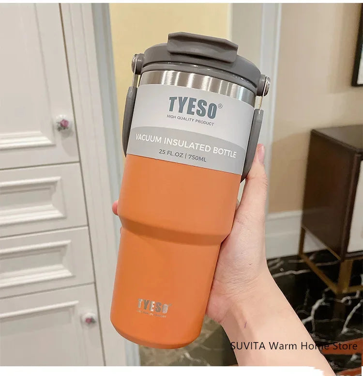 TYESO Thermos Tasse à Café avec Anneau de Levage (600ml à 1200ml)