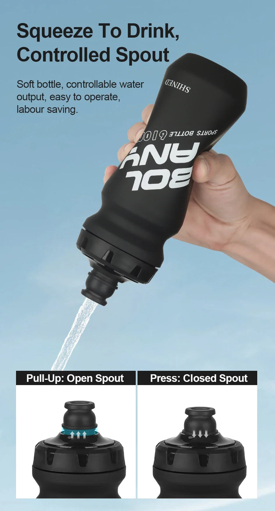 Gourde de Cyclisme Ultra-Légère BOLANY – Plastique PP5 Sain / 610ml
