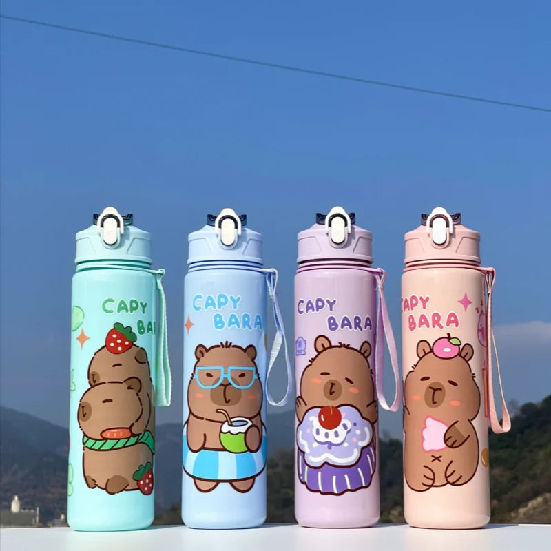 Gourde Kawaii 750ml avec Paille et Poignée – Bouteille de Sport et Voyage