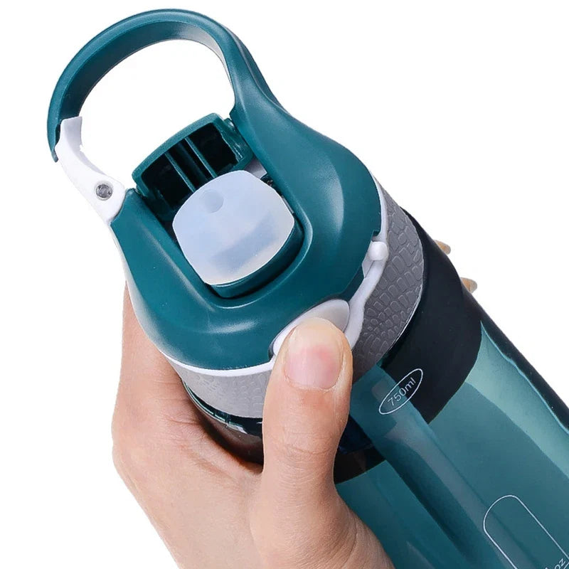 Gourde de Sport en Tritan avec Paille et Sangle – Marqueur de Temps / 750ml