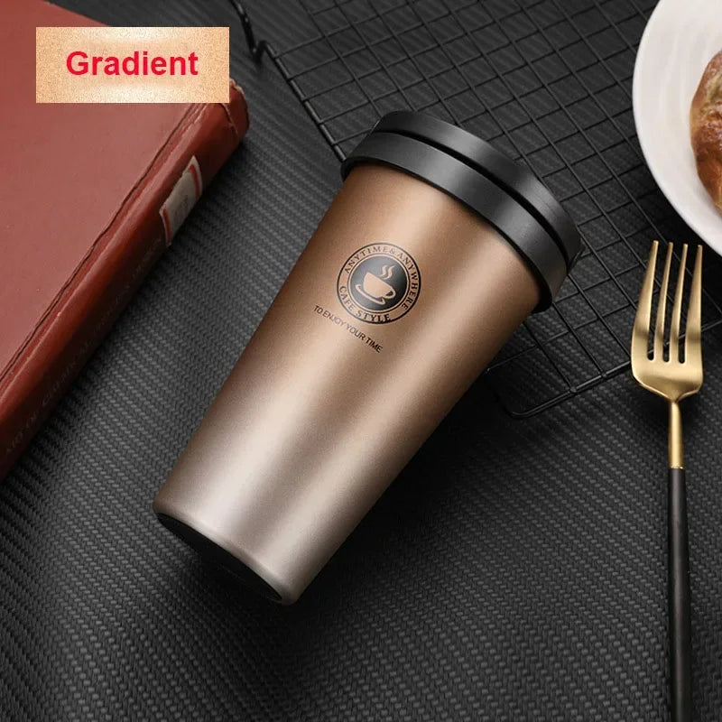 Gobelet Isotherme de Voyage avec Couvercle Coulissant – Inox Double Paroi / Anti-Fuite