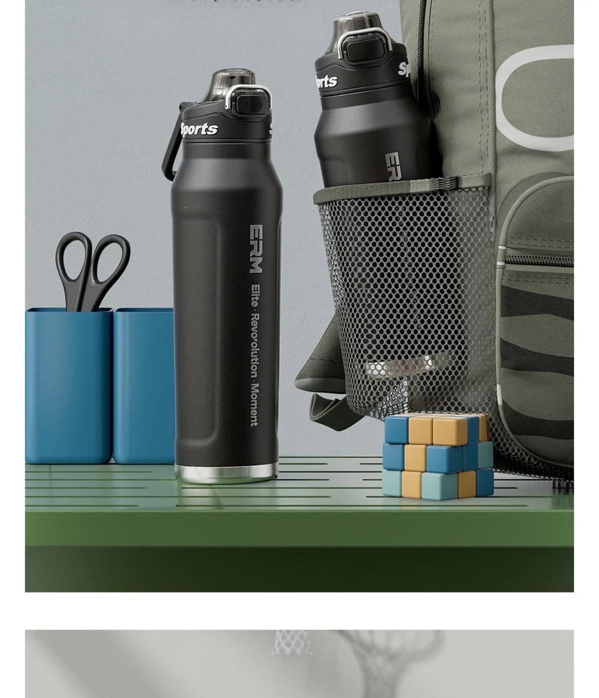 Gourde Isotherme Sport en Inox avec Poignée - Double Paroi Chaud/Froid