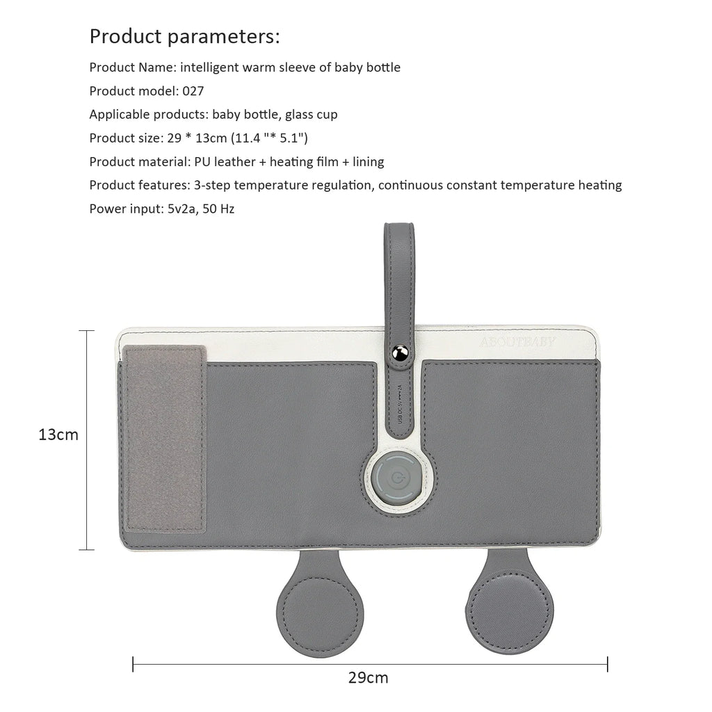 Chauffe-Biberon Nomade USB en Cuir PU – Température Réglable 3 Niveaux