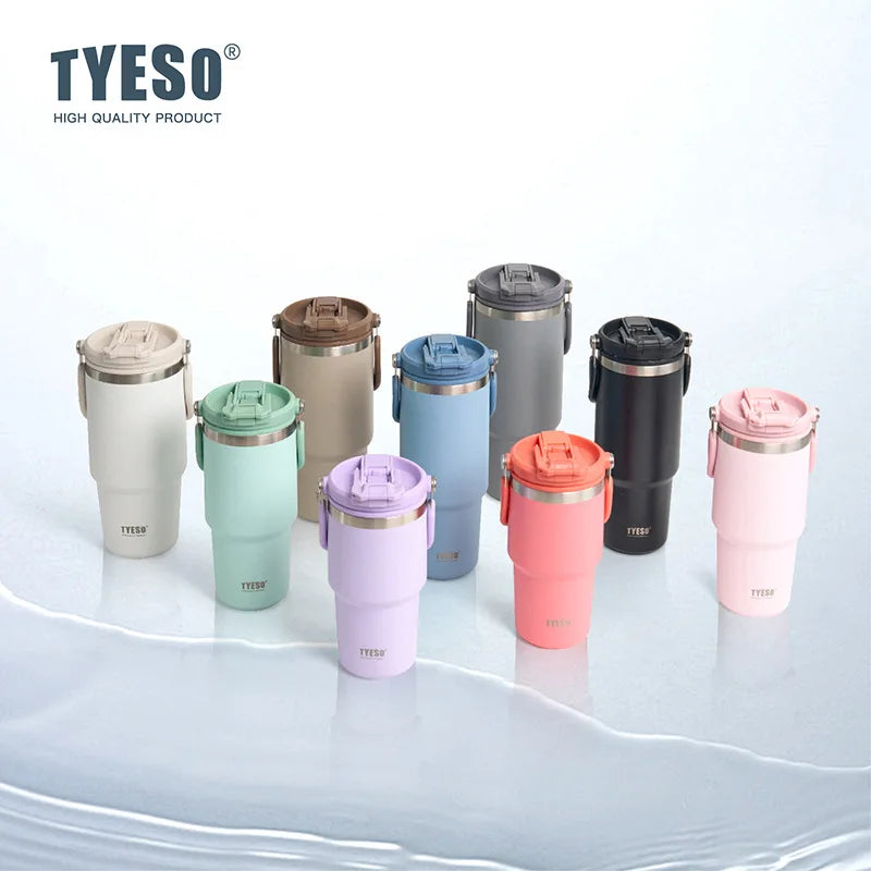 TYESO Thermos Tasse à Café avec Anse (600ml / 900ml / 1200ml)