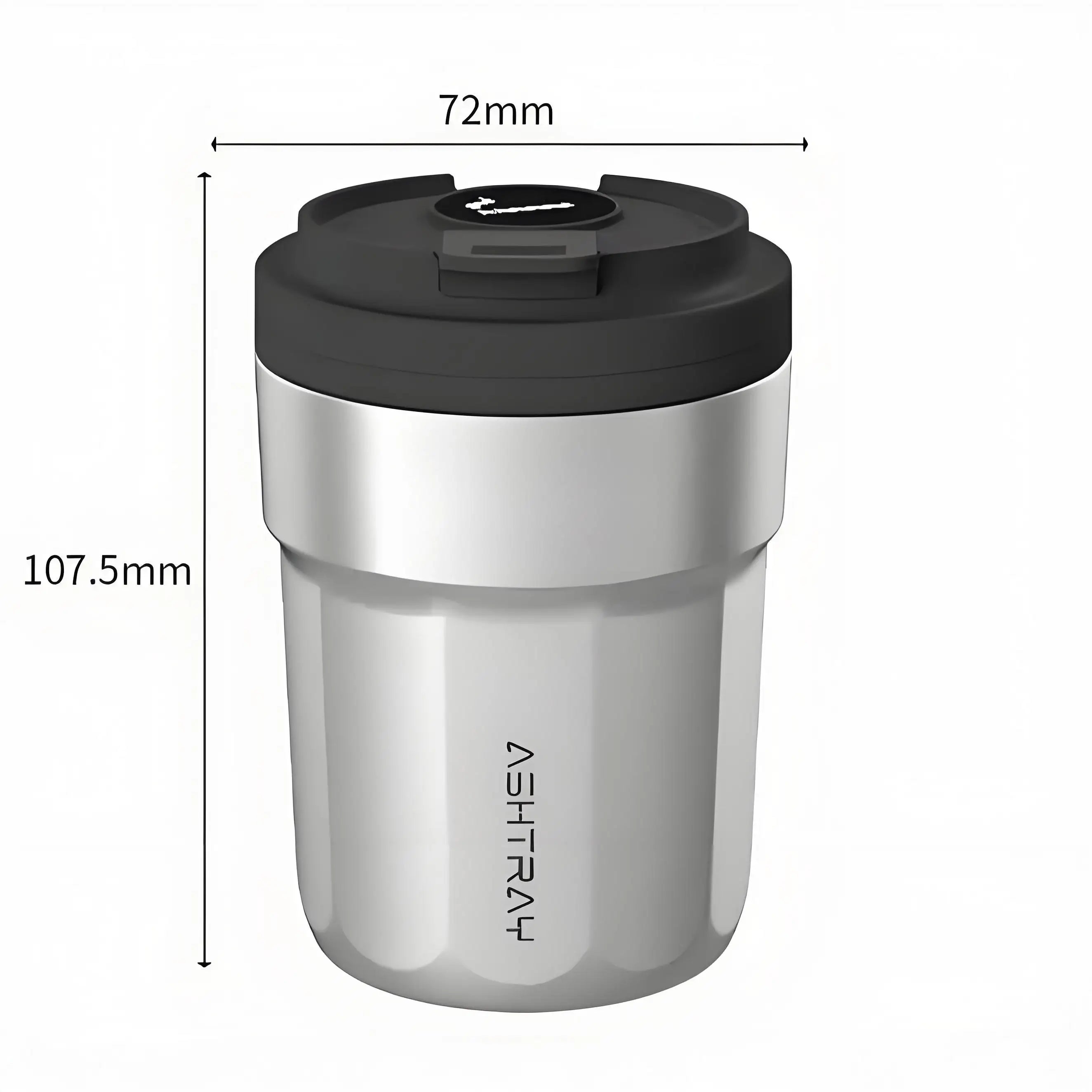 Cendrier de Voiture Lumineux Style Tasse à Café – Revêtement Inox et LED Automatique