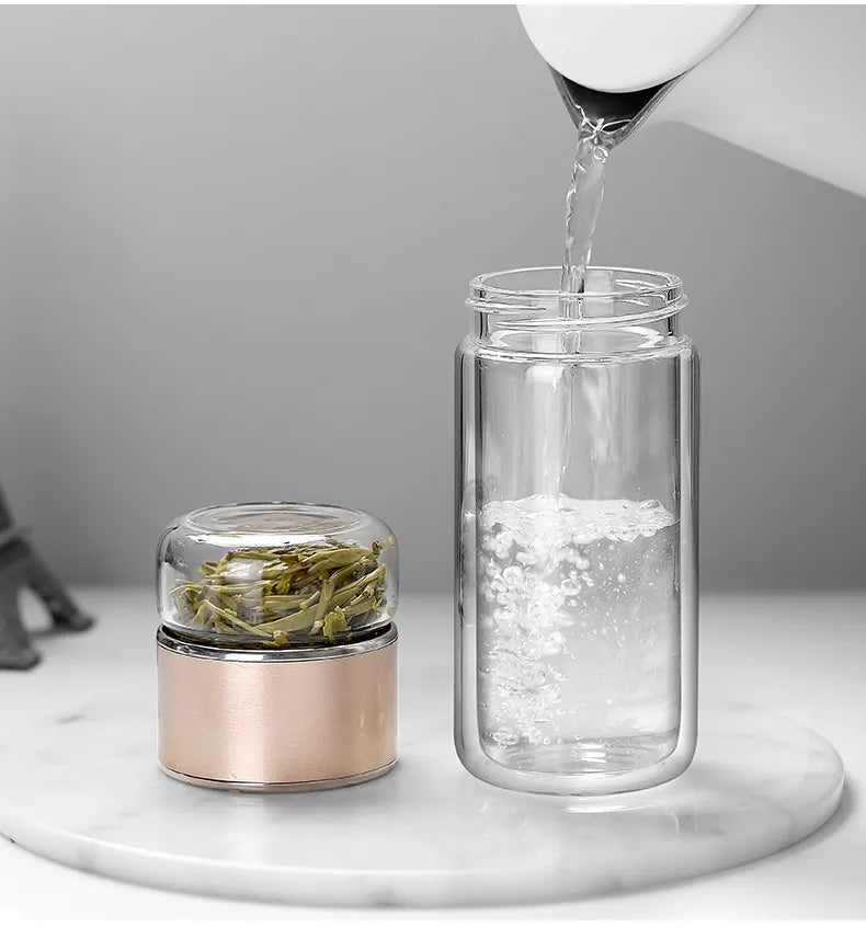 Tasse à Thé Portative en Verre Thermorésistant